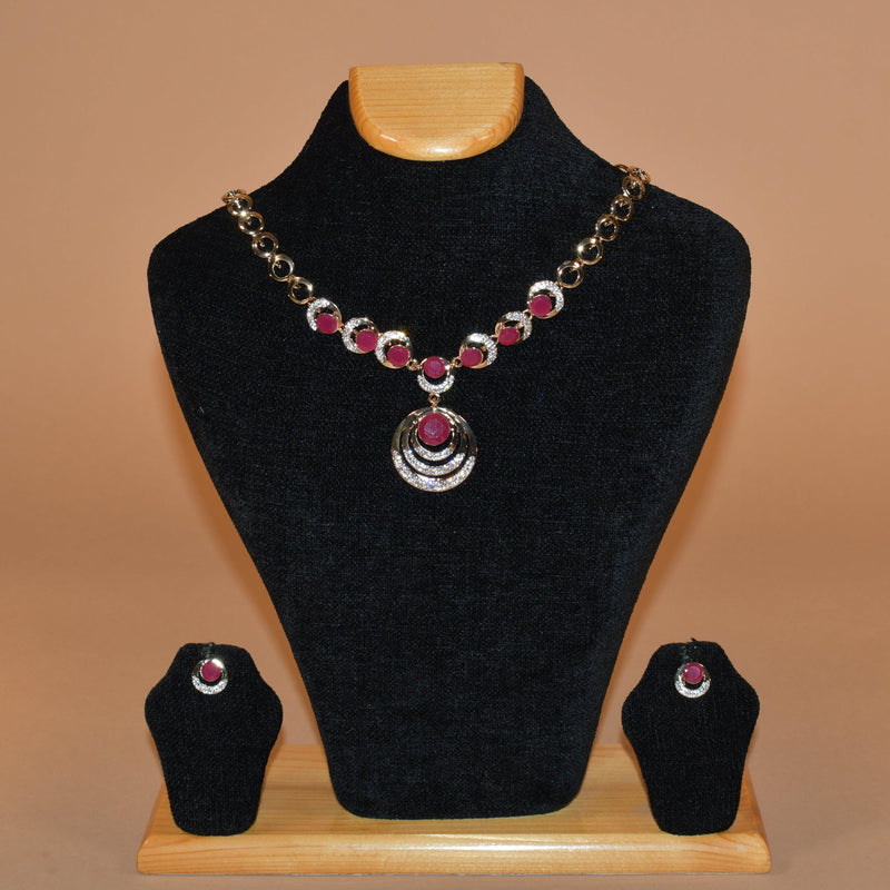 Minimalist Shade of Red Necklace Set FASHION JEWELRY RAAS