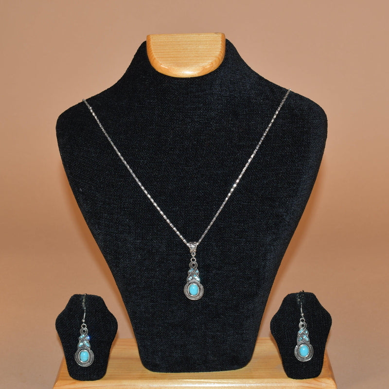Minimalistic Blue Themed Necklace Set FASHION JEWELRY RAAS