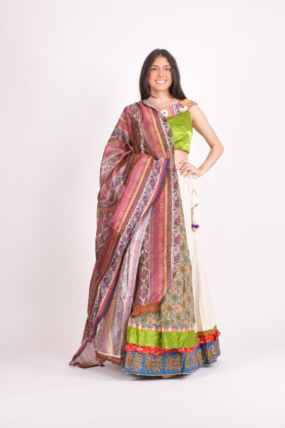 Multi color cotton layered chaniya choli set CHANIYA CHOLI RAAS