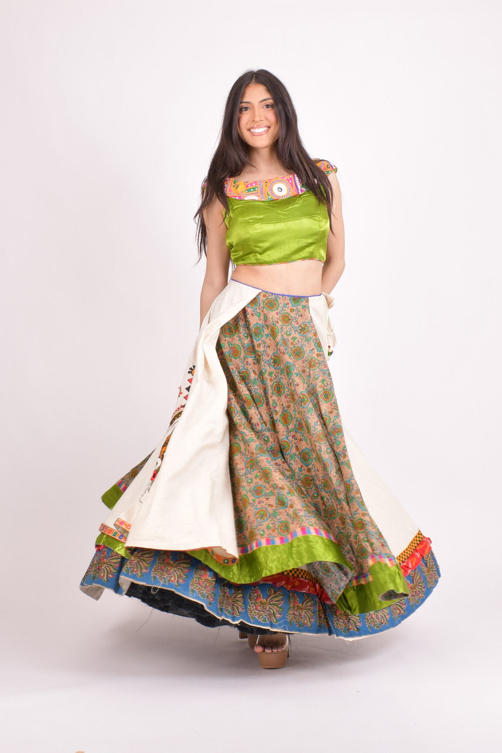 Multi color cotton layered chaniya choli set CHANIYA CHOLI RAAS