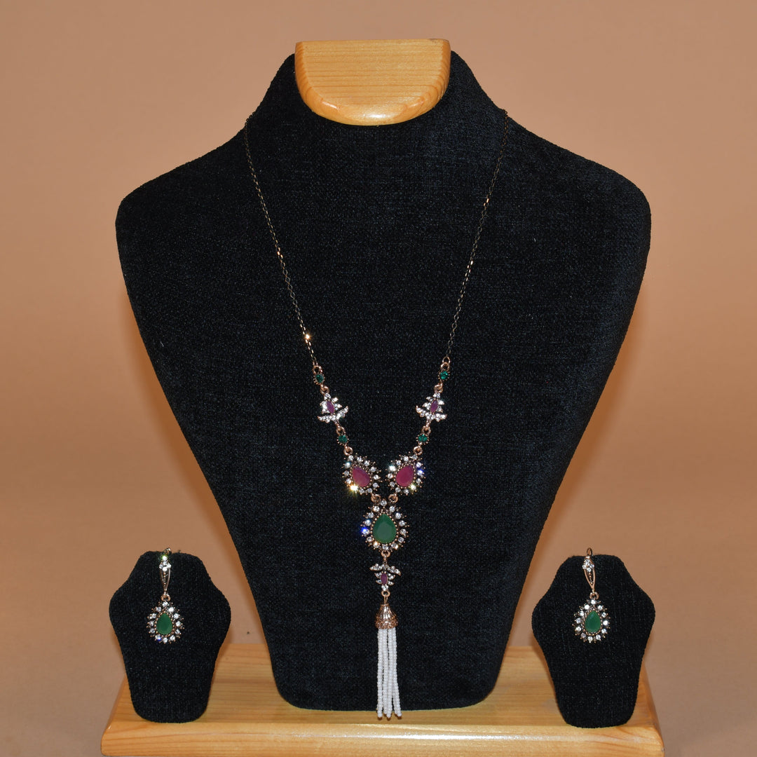 Multi Tear Shaped Necklace Set