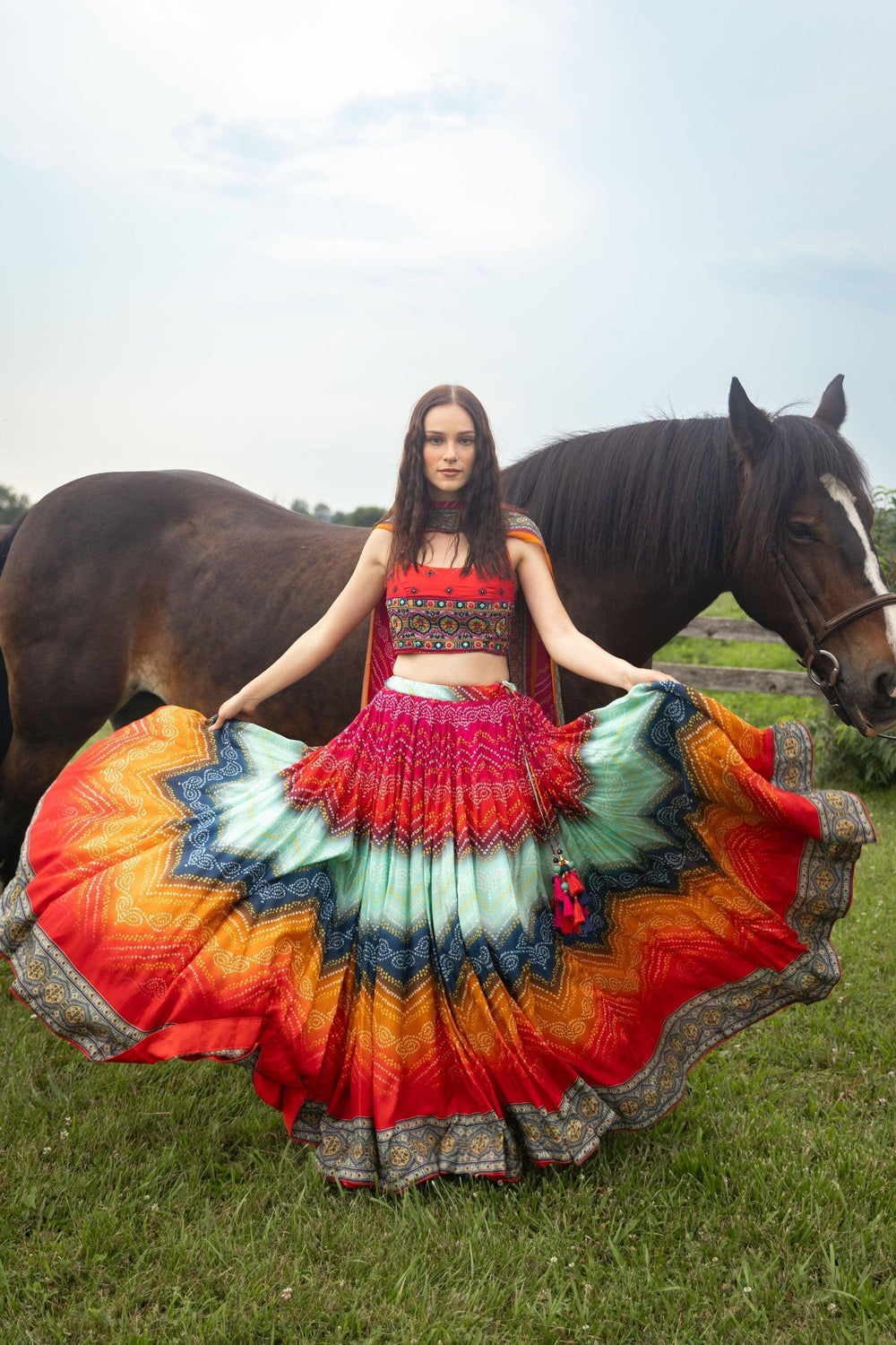 Multicolor Lehenga Choli Set Perfect for Weddings and Festivals-[comfort-first-design]-[lightweight]-Raas