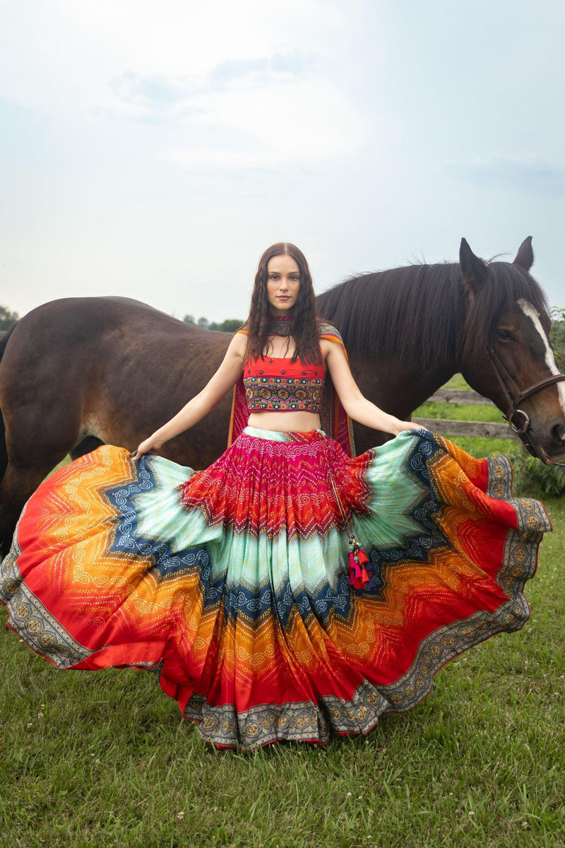 Multicolor Lehenga Choli Set Perfect for Weddings and Festivals-[comfort-first-design]-[lightweight]-Raas