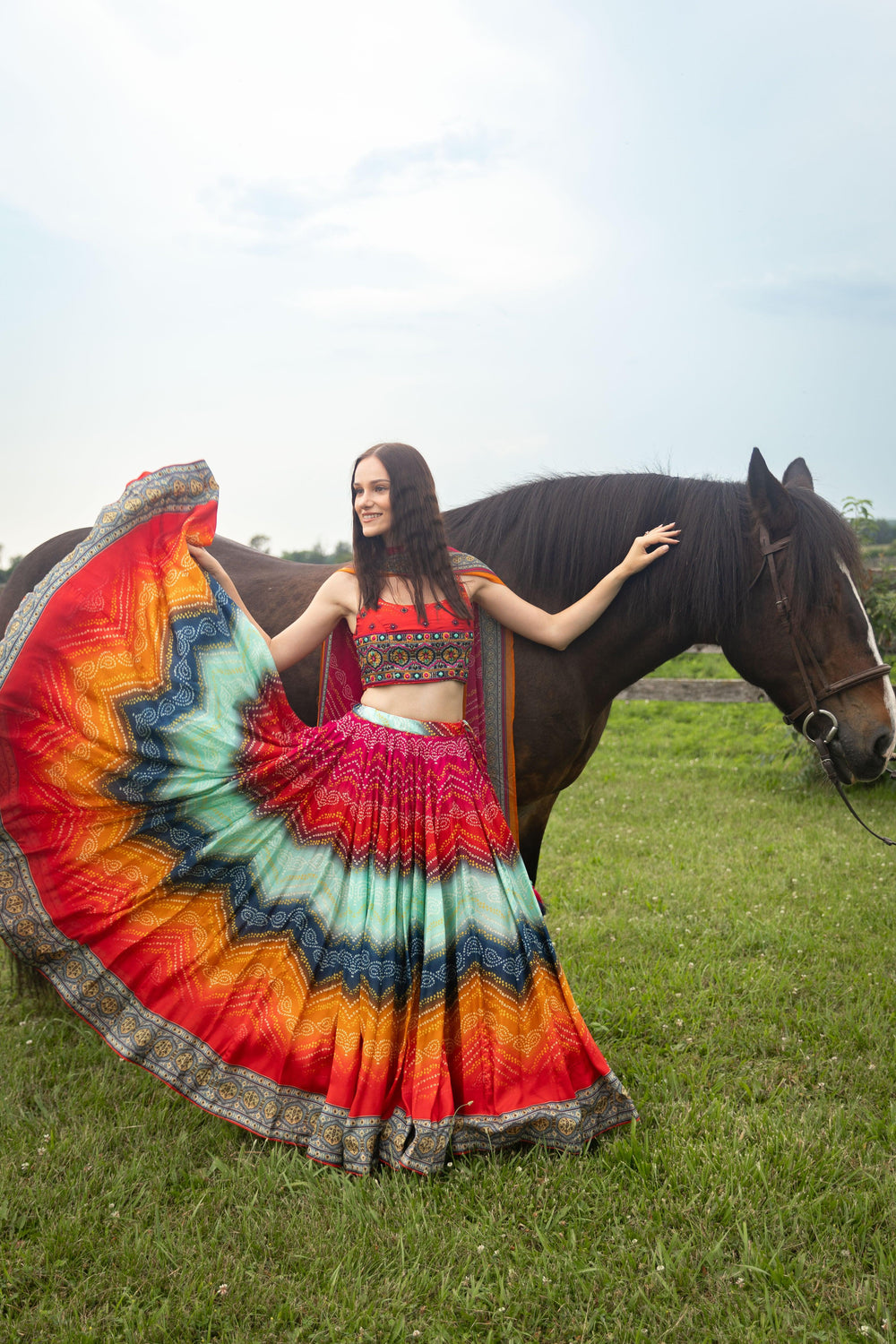 Multicolor Lehenga Choli Set Perfect for Weddings and Festivals-[comfort-first-design]-[lightweight]-Raas