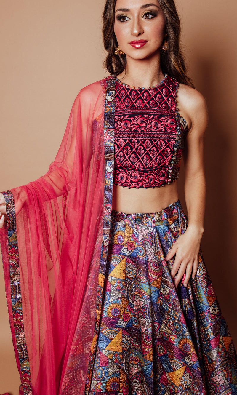 Multicolor Lehenga Choli Set Chaniya choli RAAS