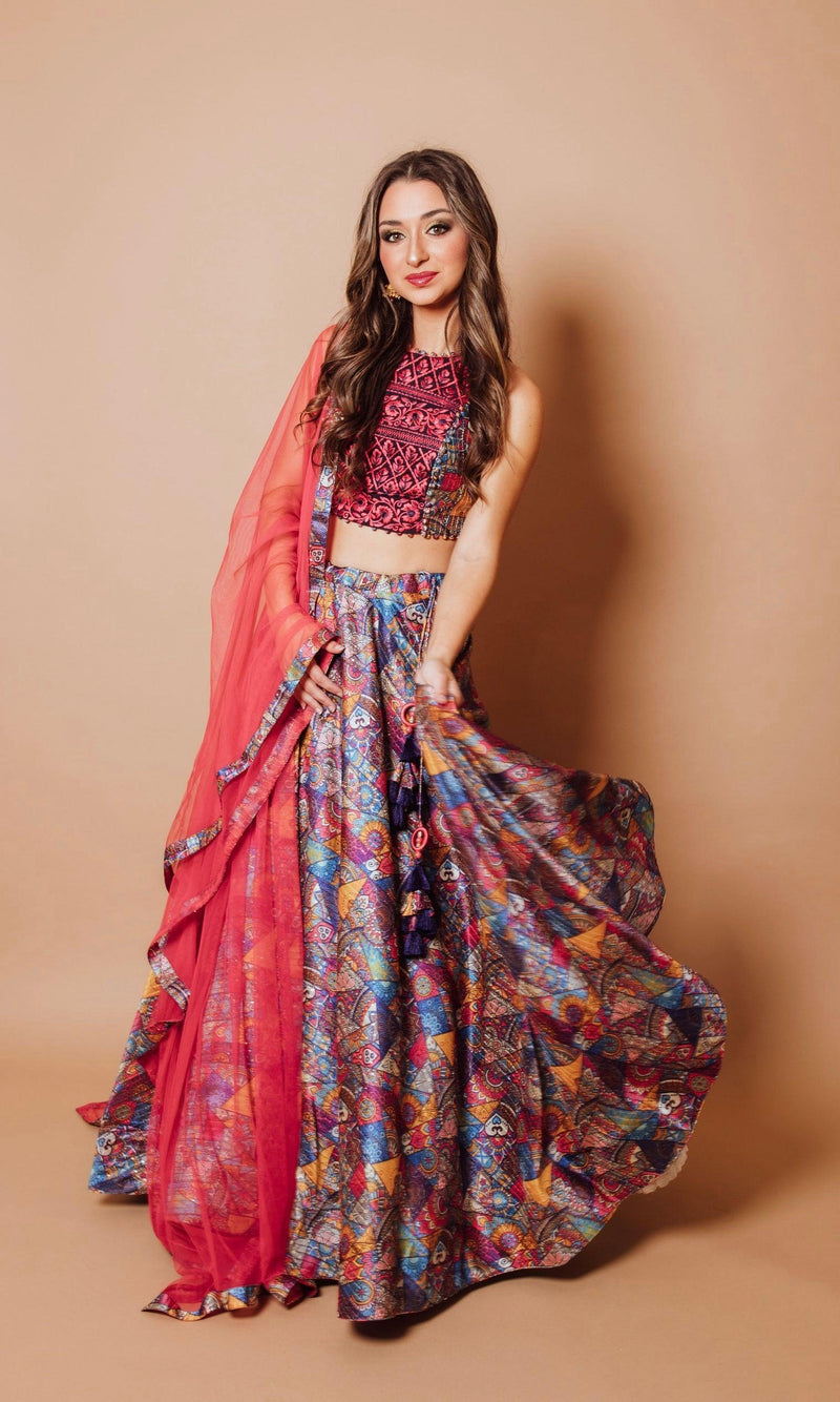 Multicolor Lehenga Choli Set Chaniya choli RAAS