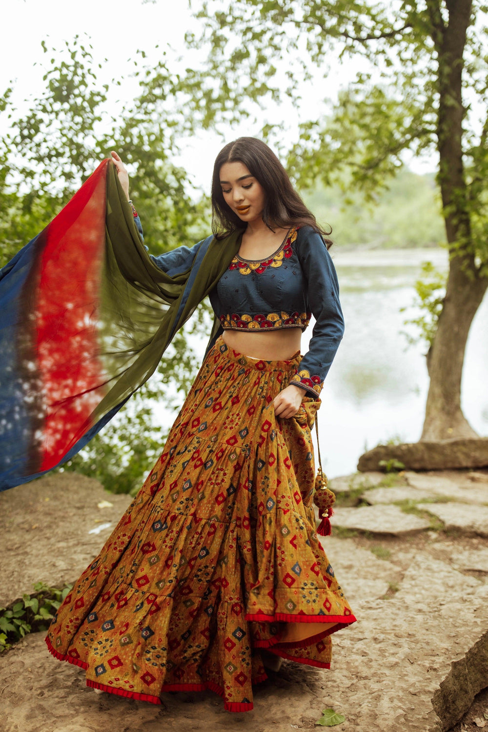 Multicolor Print Lehenga Choli Set Chaniya choli RAAS