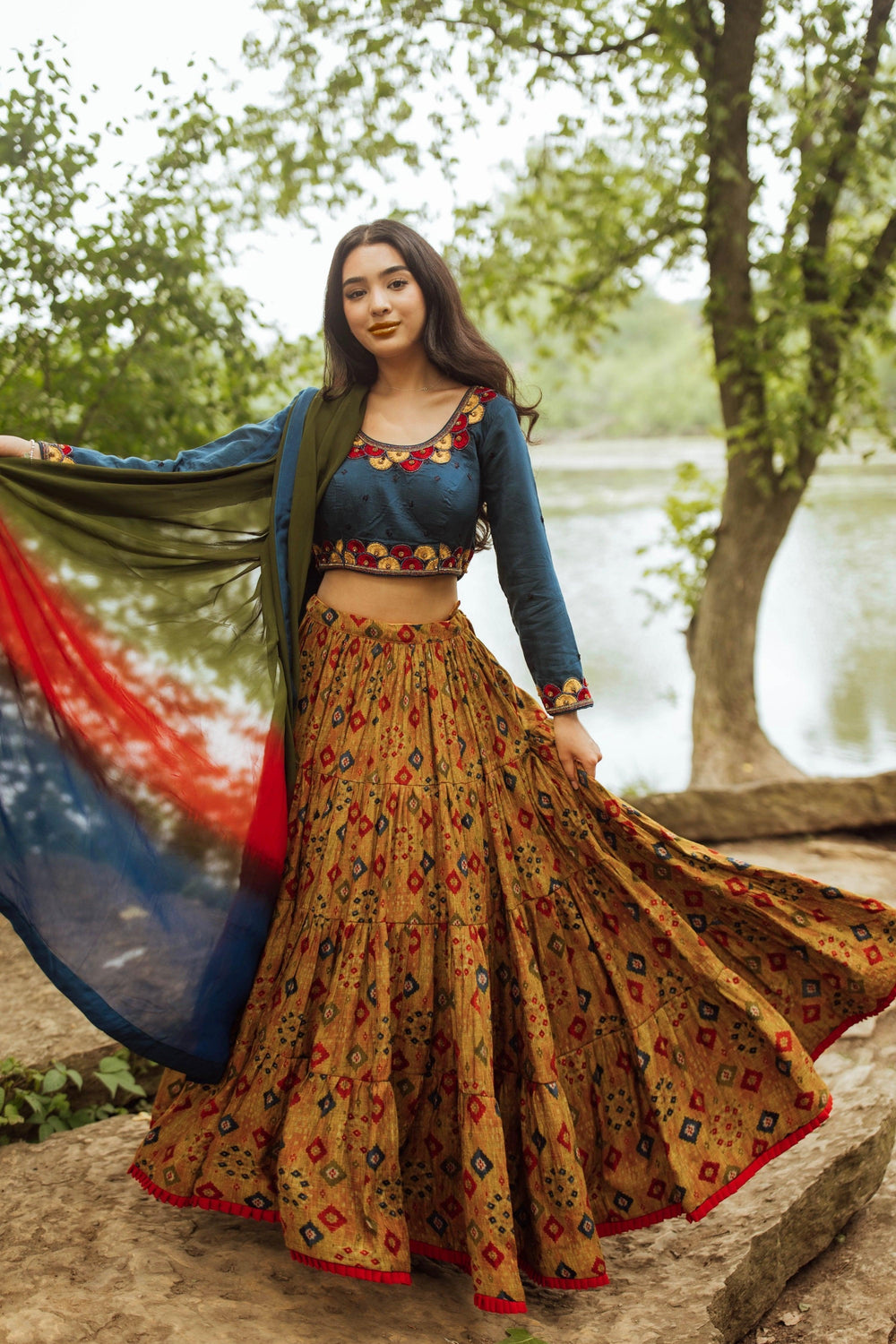 Multicolor Print Lehenga Choli Set Chaniya choli RAAS