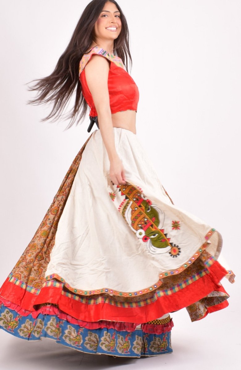 Multi Color Cotton Layered Chaniya Choli Set