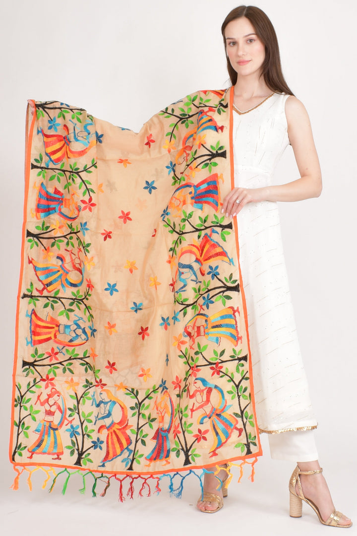 Myra Embroidered Navratri Motfi Dupatta-Raas USA