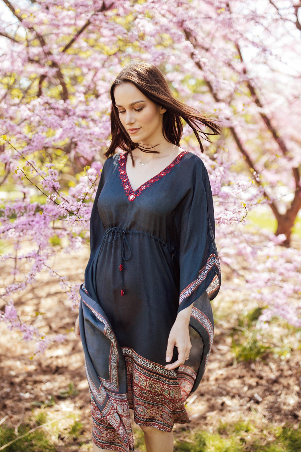 Navy Embroidered Kaftan KAFTAN RAAS