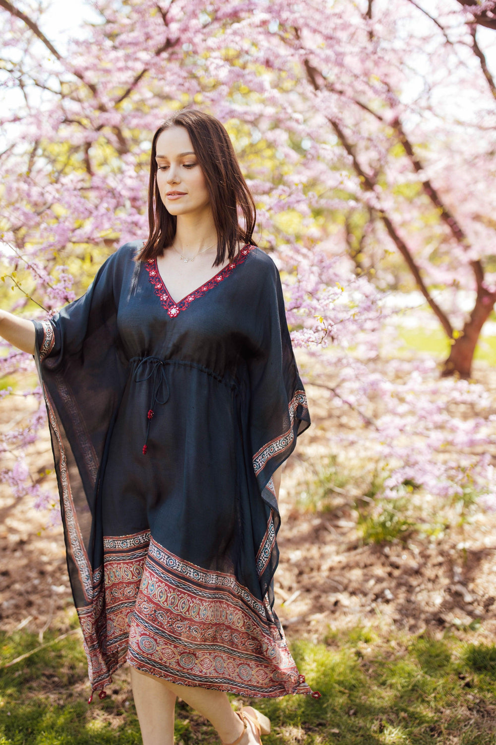 Navy Embroidered Kaftan KAFTAN RAAS
