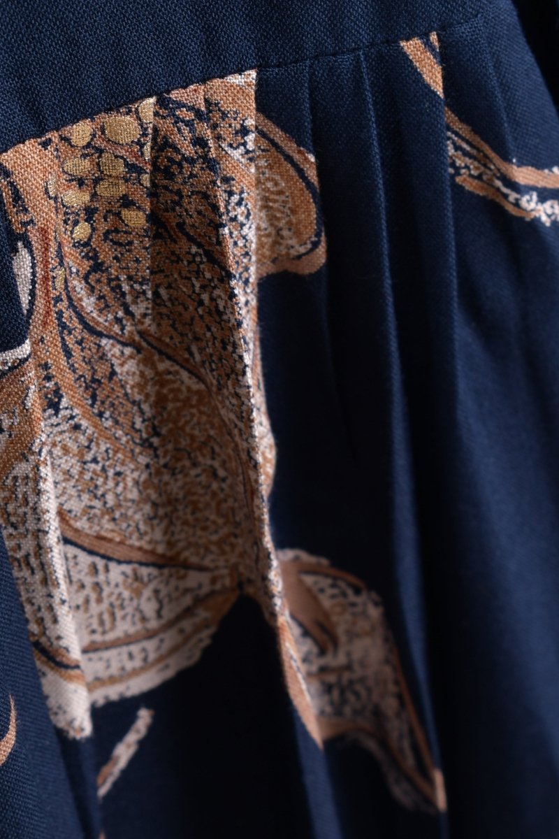 Navy Floral Sequin Ruffle Saree-[ruffle_ready_to_wear_saree]-Raas