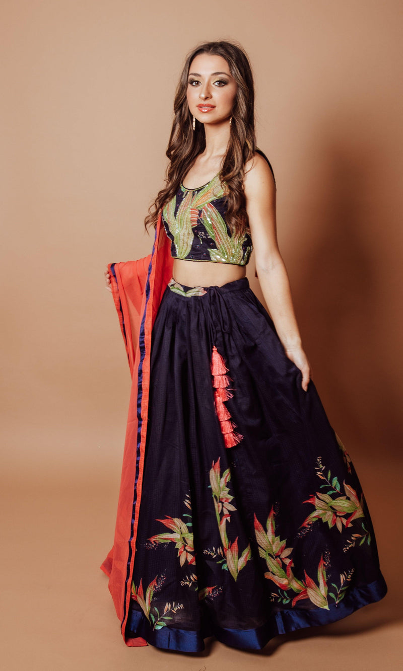 Navy Lehenga Choli Set Chaniya choli RAAS