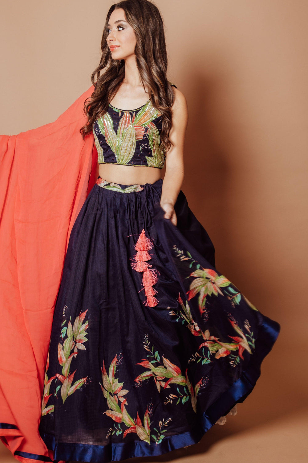 Navy Lehenga Choli Set Chaniya choli RAAS