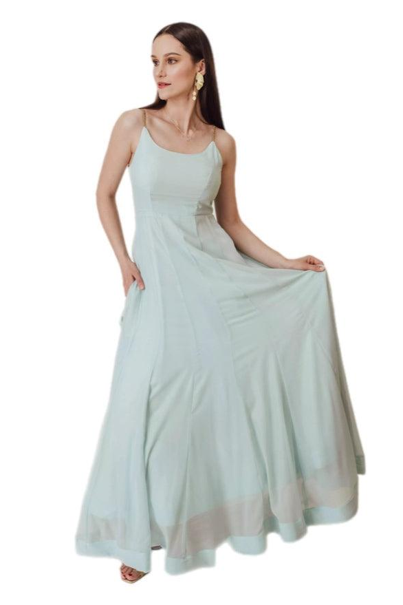 Niki Sky Blue Shimmer Gown