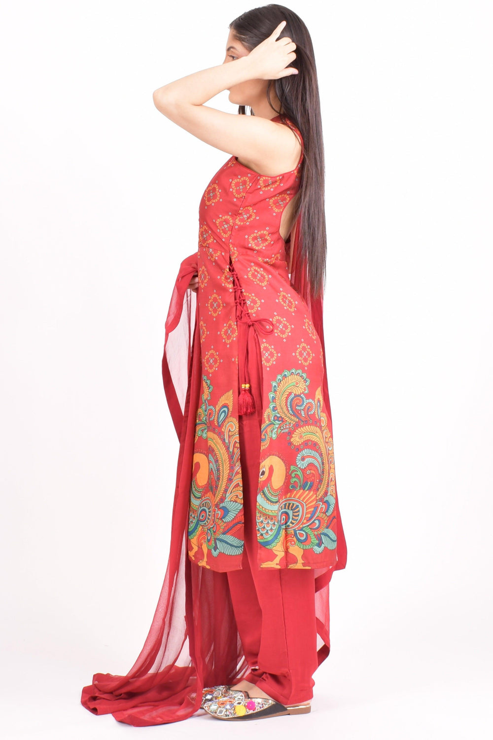 Noel Red Salwar Kameez-Raas