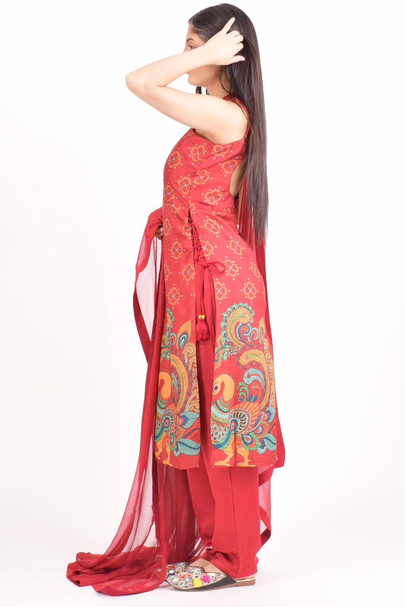 Noel Red Salwar Kameez-Raas