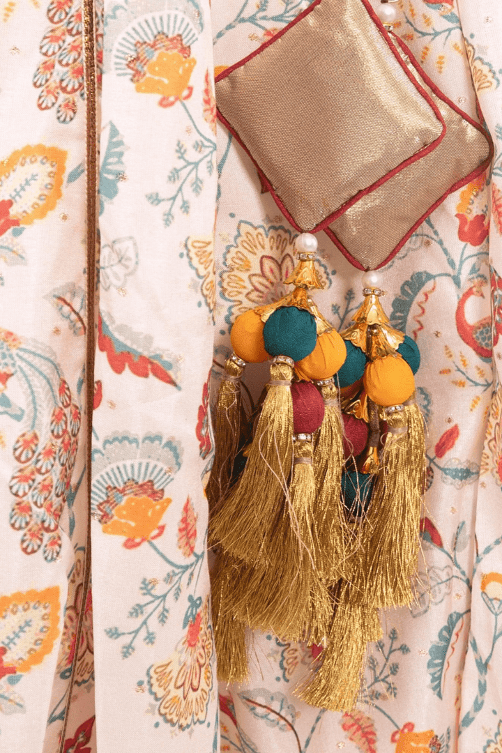 Off White Embroidered Lehenga Choli Set-[comfort-first-design]-[lightweight]-Raas