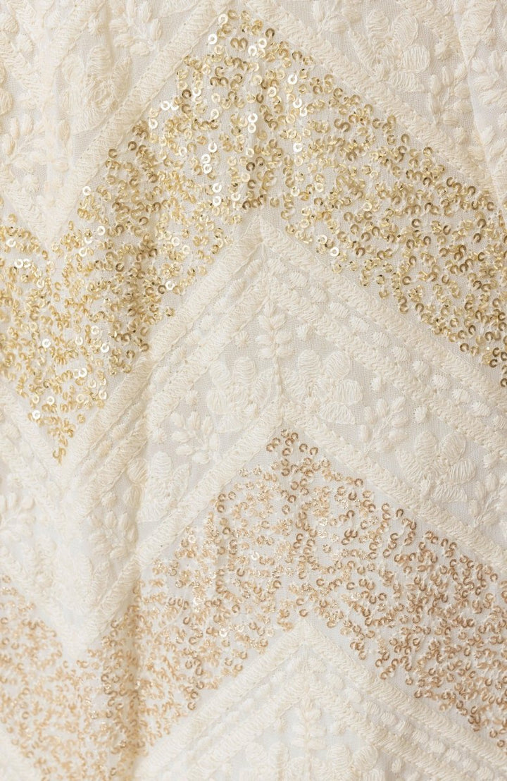 Off White Lehenga Choli with Mirror work-[bridal_lehenga]-Raas