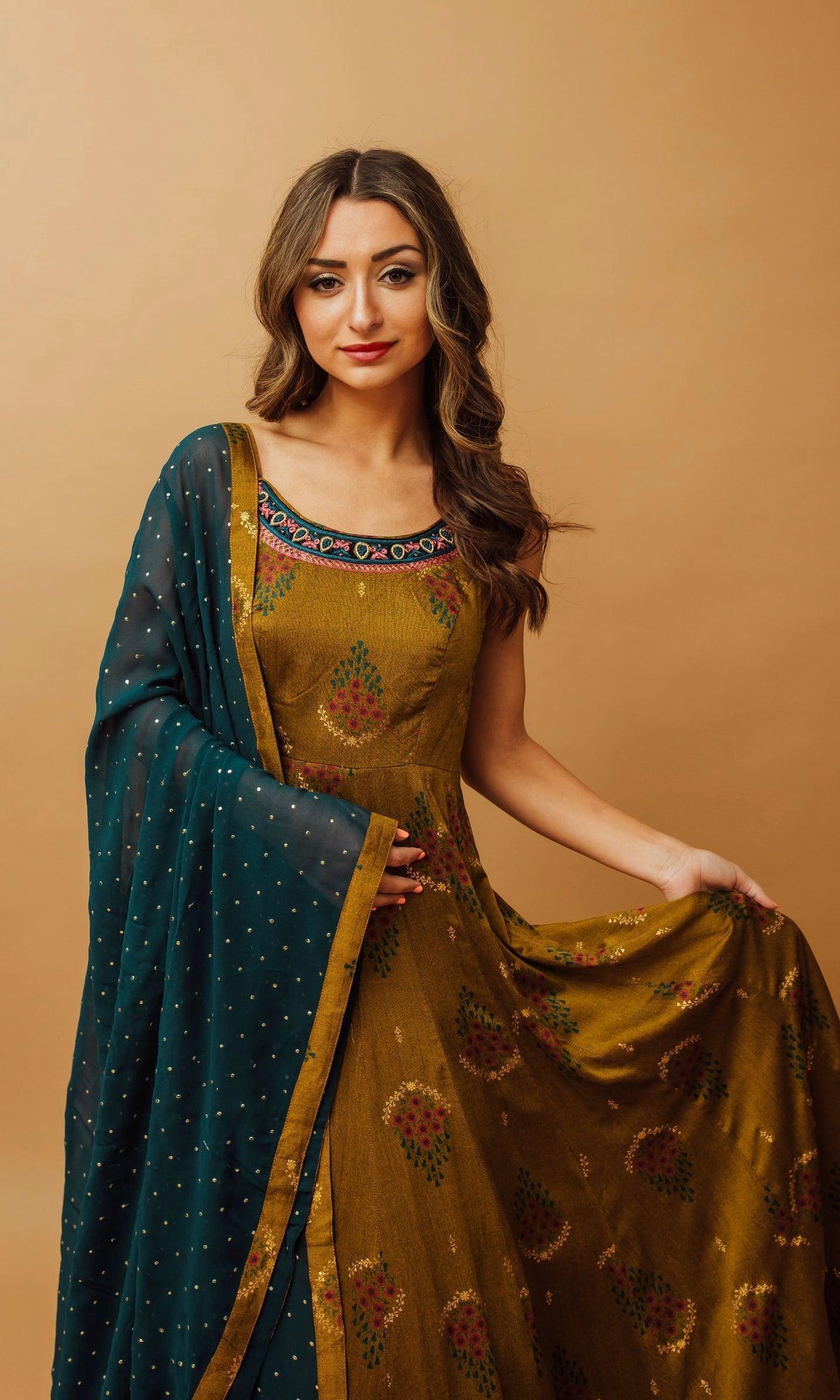 Olive A - Line Gown ANARKALI & GOWN RAAS