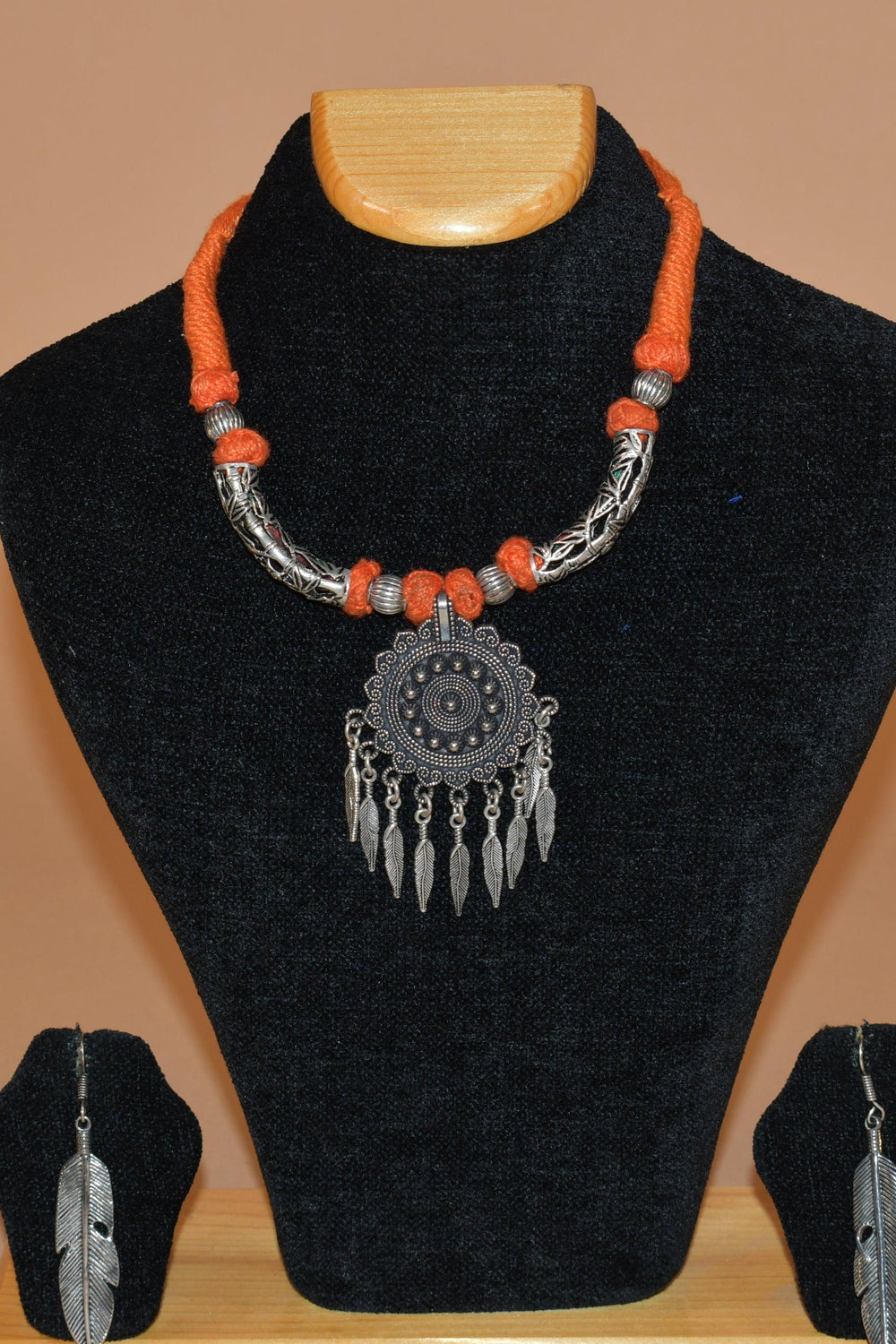 Orange Circular Necklace Set FASHION JEWELRY RAAS