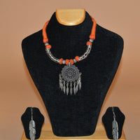 Orange Circular Necklace Set FASHION JEWELRY RAAS