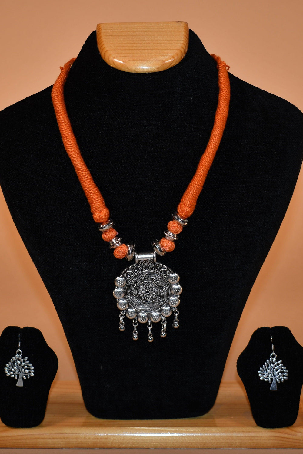 Orange String Necklace Set FASHION JEWELRY RAAS