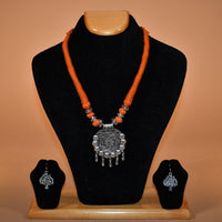 Orange String Necklace Set FASHION JEWELRY RAAS
