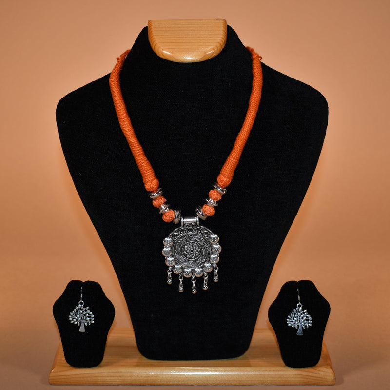 Orange String Necklace Set FASHION JEWELRY RAAS