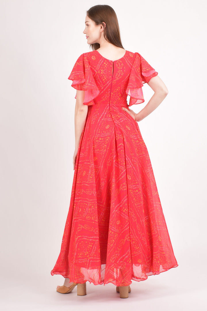 Orange Summer Maxi Dress-Raas USA