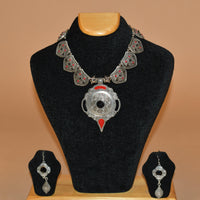 Oxidized Royal Circular Necklace Set FASHION JEWELRY RAAS