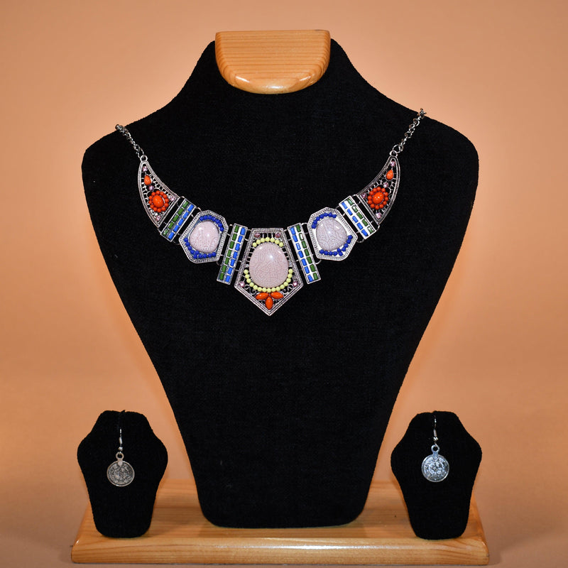 Oxidized Tribal Necklace Set FASHION JEWELRY RAAS