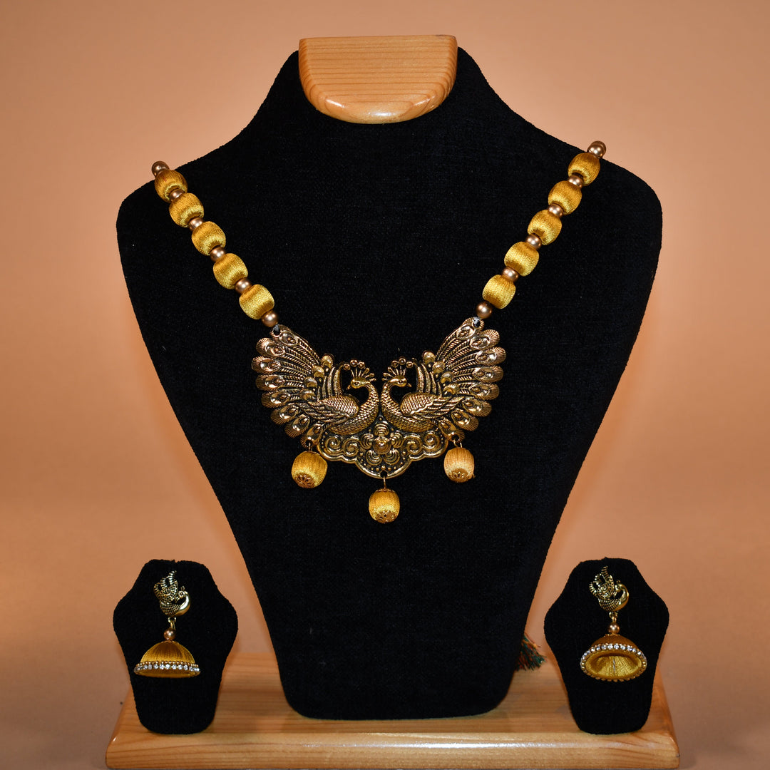 Oxidized & Beaded Necklace Set