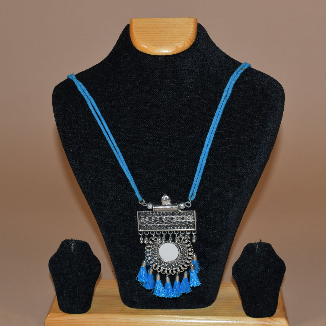 Oxidized Blue Necklace