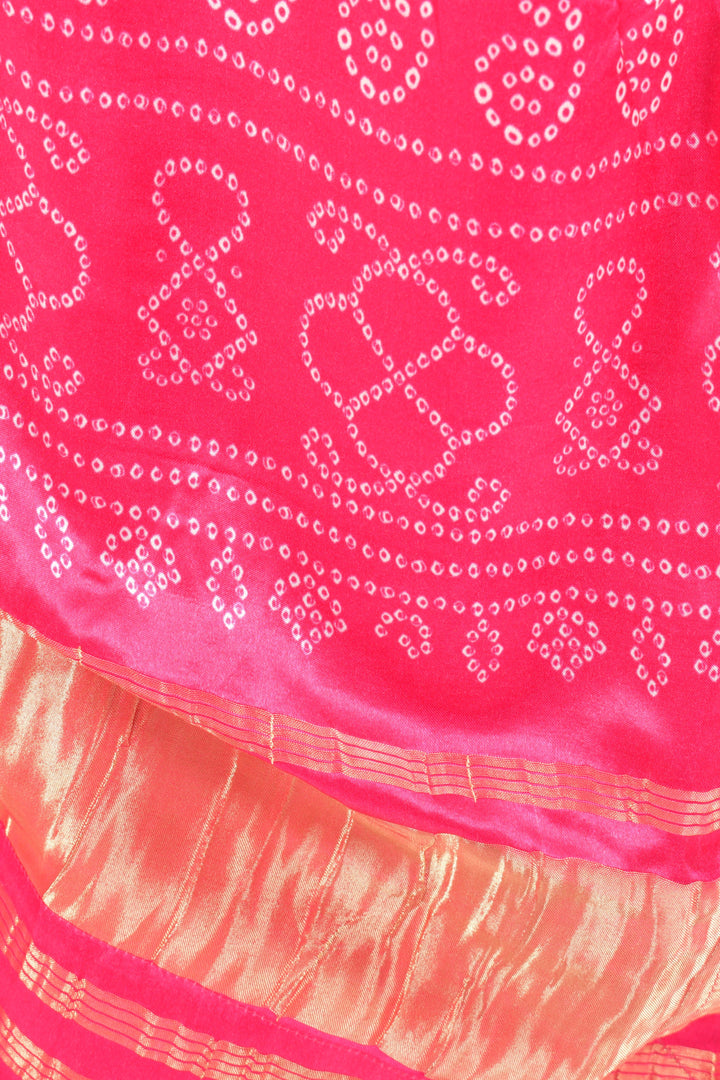 Pari Gaji Silk Bandhani Chaniya Choli-[mirror work]-Raas