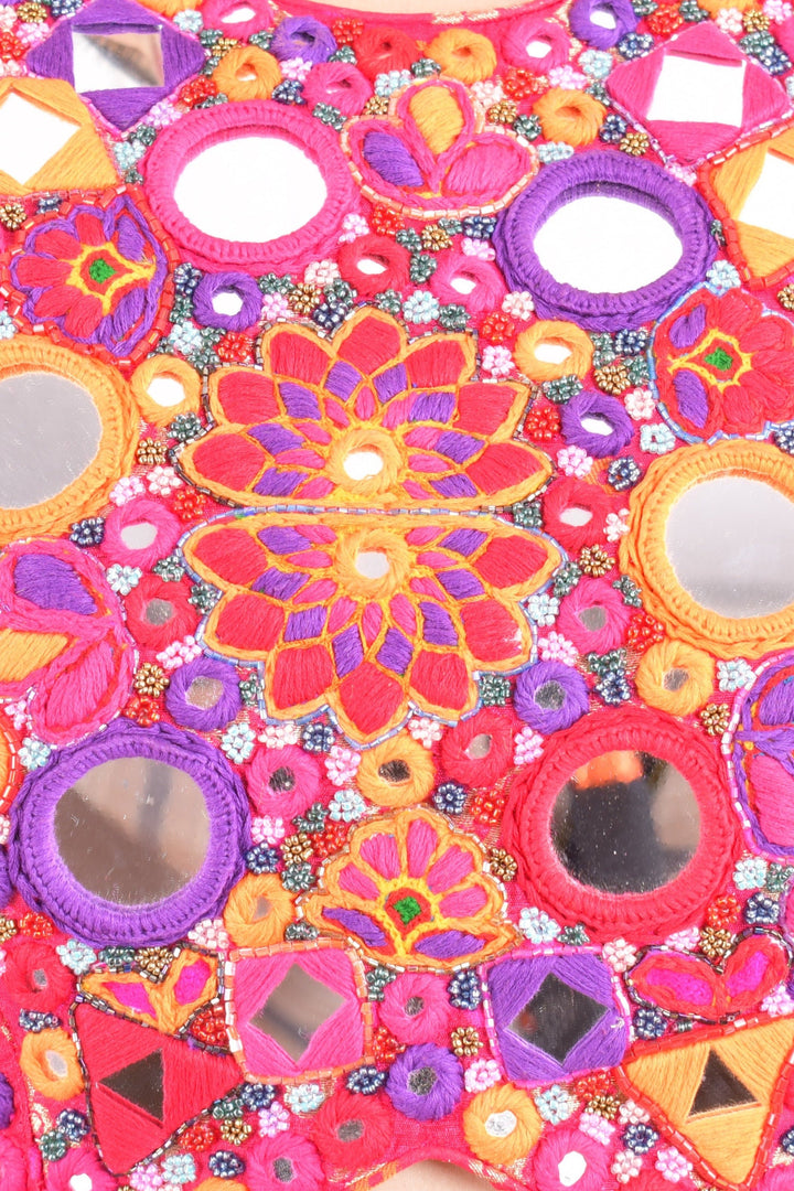 Pari Gaji Silk Bandhani Chaniya Choli-[mirror work]-Raas