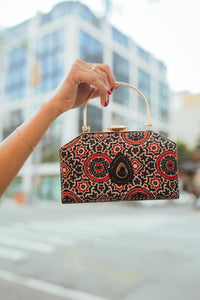 Patterened MAYA CLUTCH with Jewel Closure BAGS RAAS