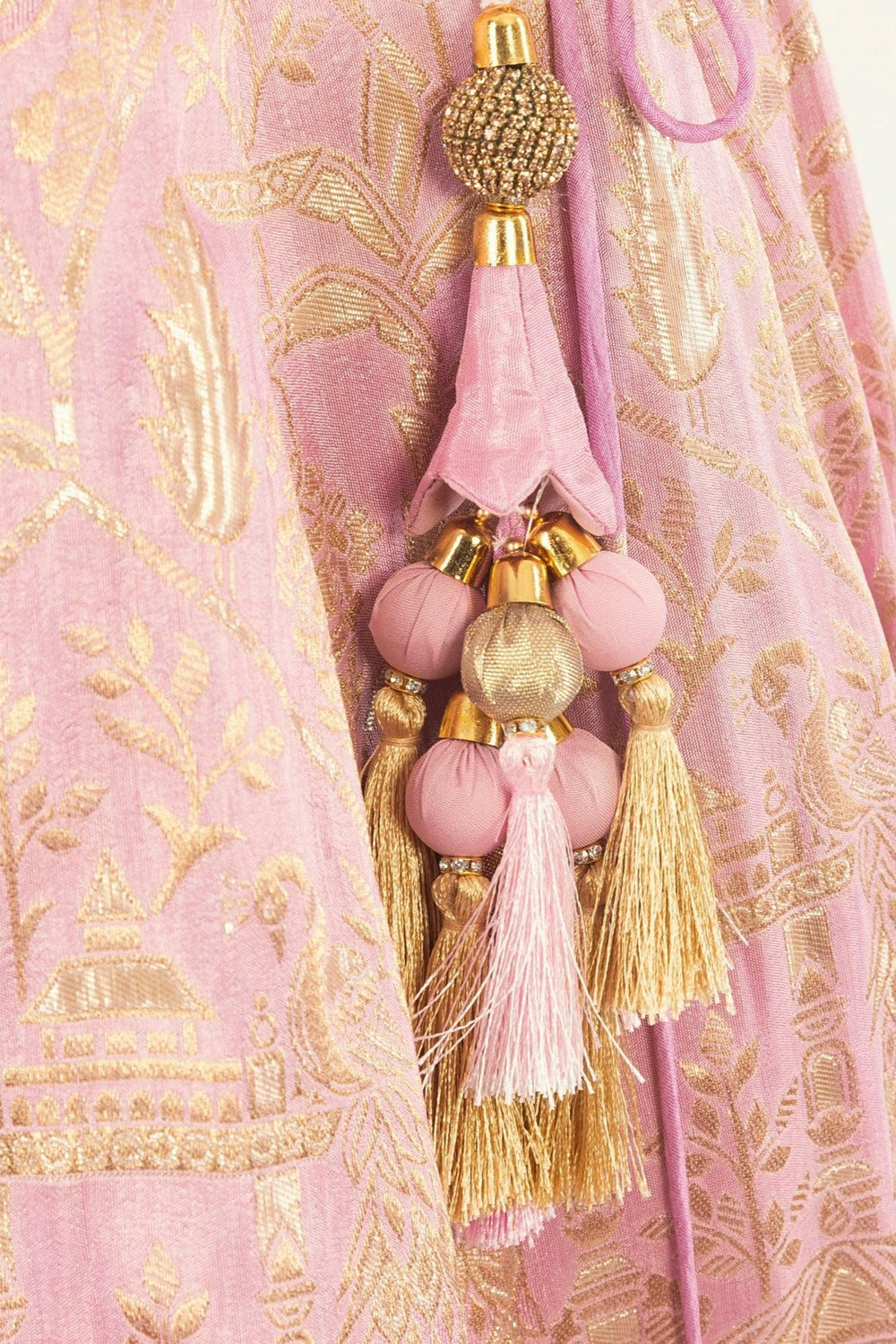 Pink Banarasi Silk Lehenga Choli Set-[comfort-first-design]-[lightweight]-Raas