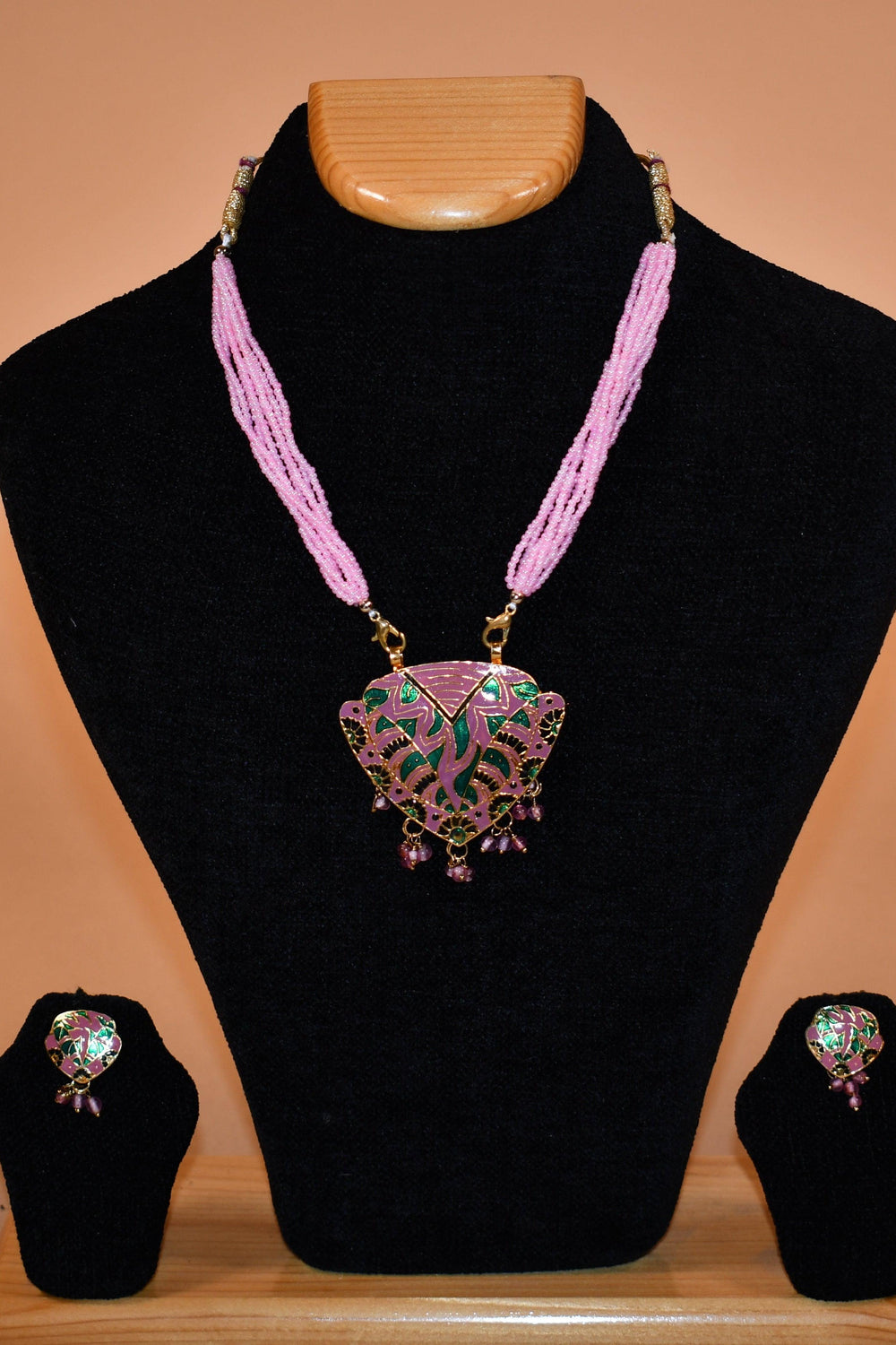 Pink Heart Shaped Necklace Set FASHION JEWELRY RAAS
