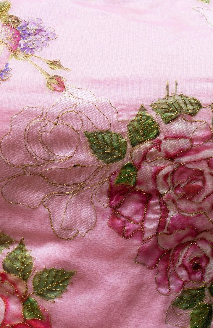 Pink Organza Silk Lehenga Choli-[mehendi outfit]-Raas