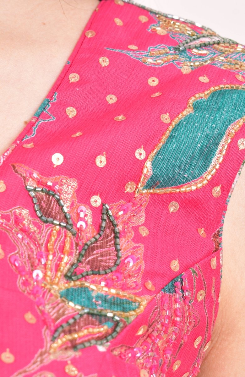 Pink Sequin & Kasab Embroidered Floral Chaniya Choli With Mukaish Dupatta RAAS