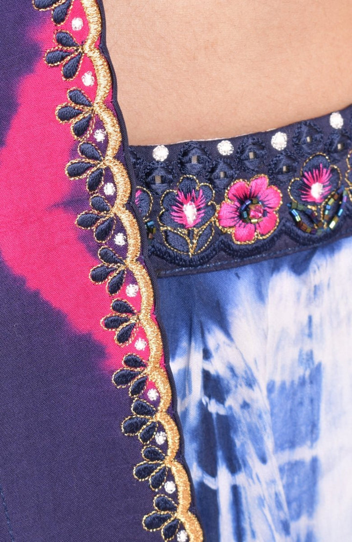 Pink Tie Dye Lehenga Choli Set-[mehendi outfit]-Raas