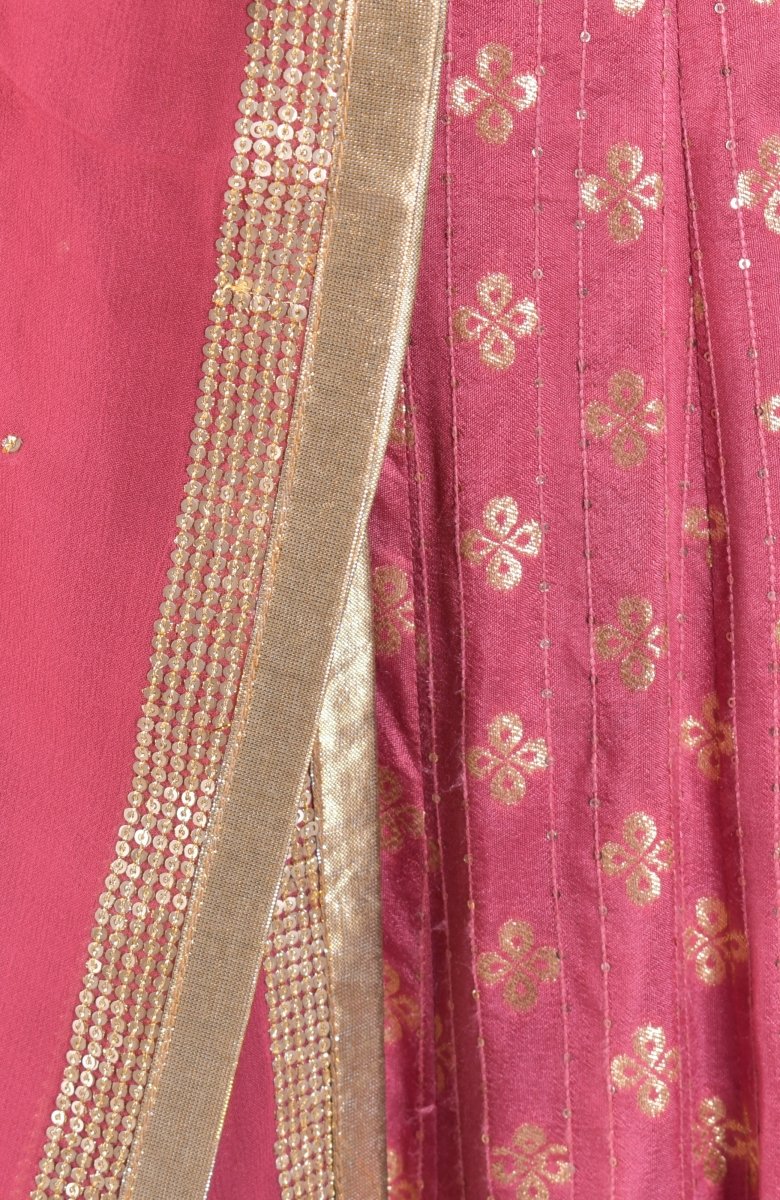 Dusty Pink Sequin Chaniya Choli With Dupatta