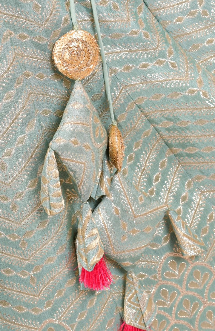 Pista Banarasi Lehenga Set-[mehendi outfit]-Raas