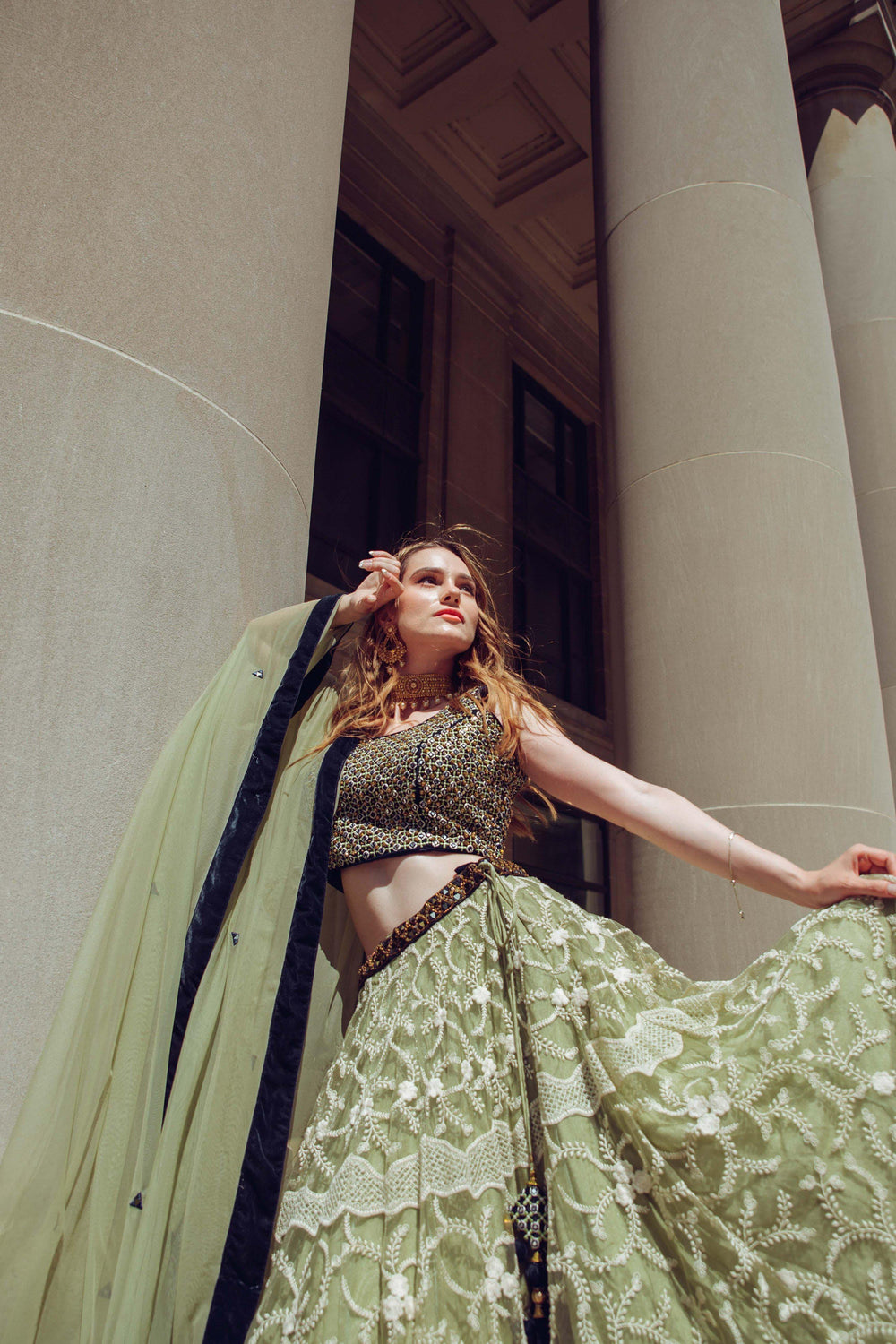 Pista Lehenga Choli with Heavy Embroidery lehenga choli RAAS