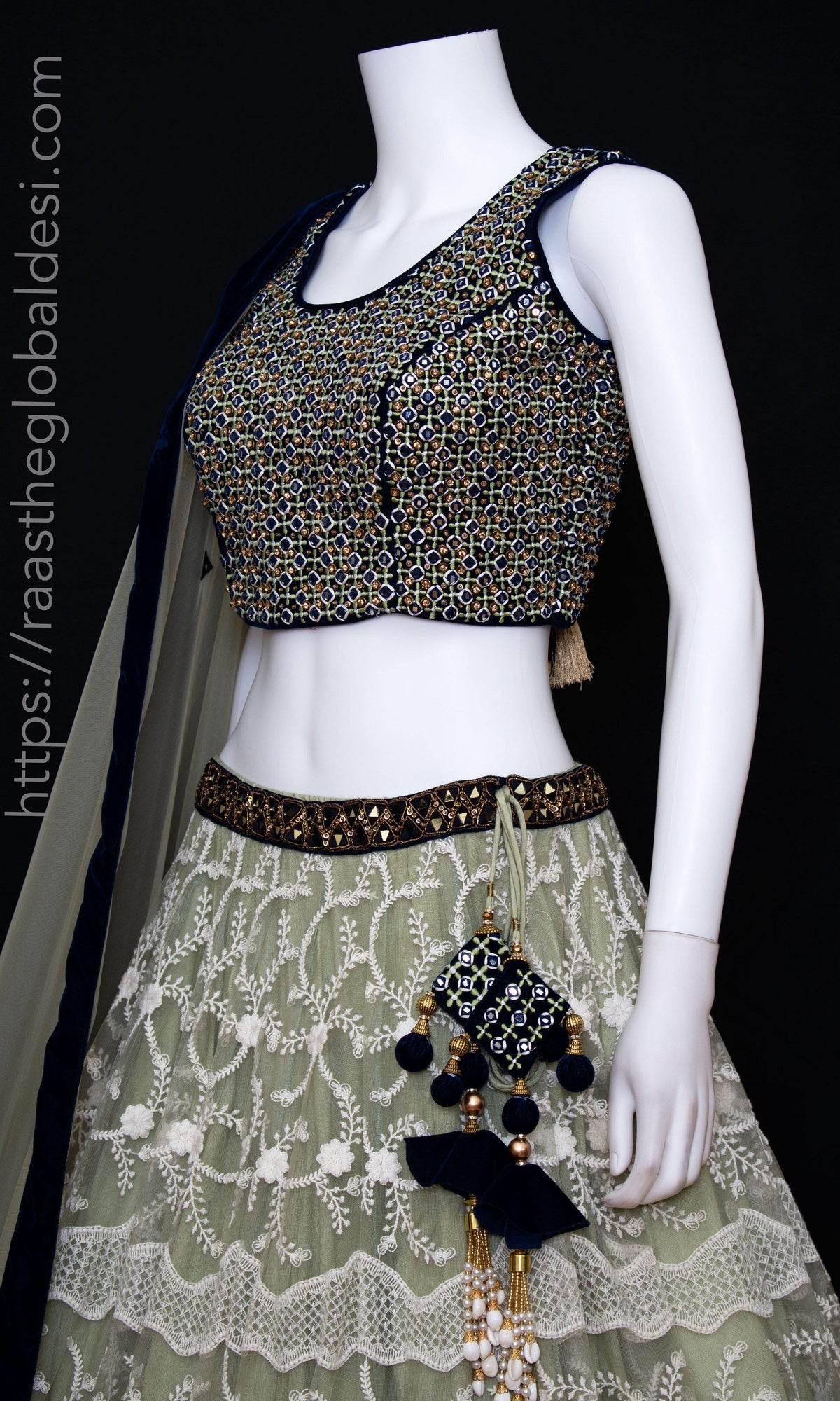 Pista Lehenga Choli with Heavy Embroidery lehenga choli RAAS