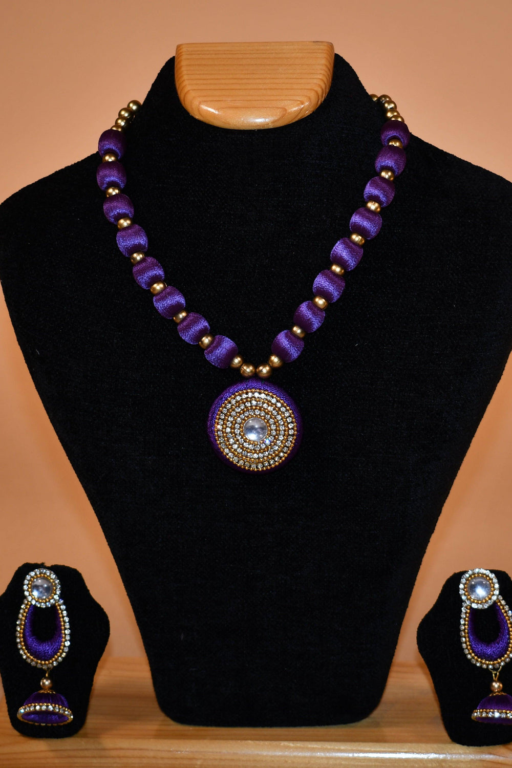 Purple Beaded Necklace Set FASHION JEWELRY RAAS