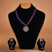 Purple Beaded Necklace Set FASHION JEWELRY RAAS