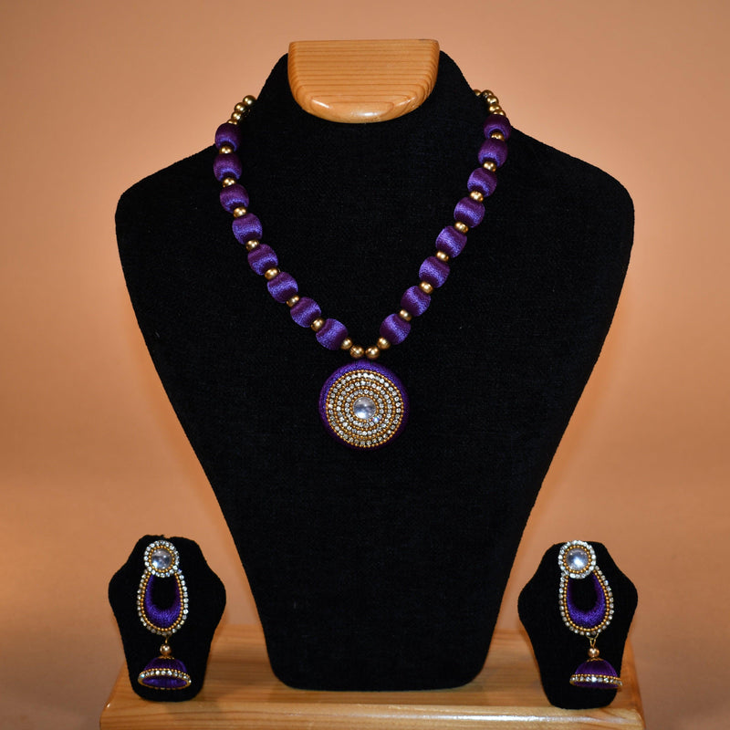 Purple Beaded Necklace Set FASHION JEWELRY RAAS